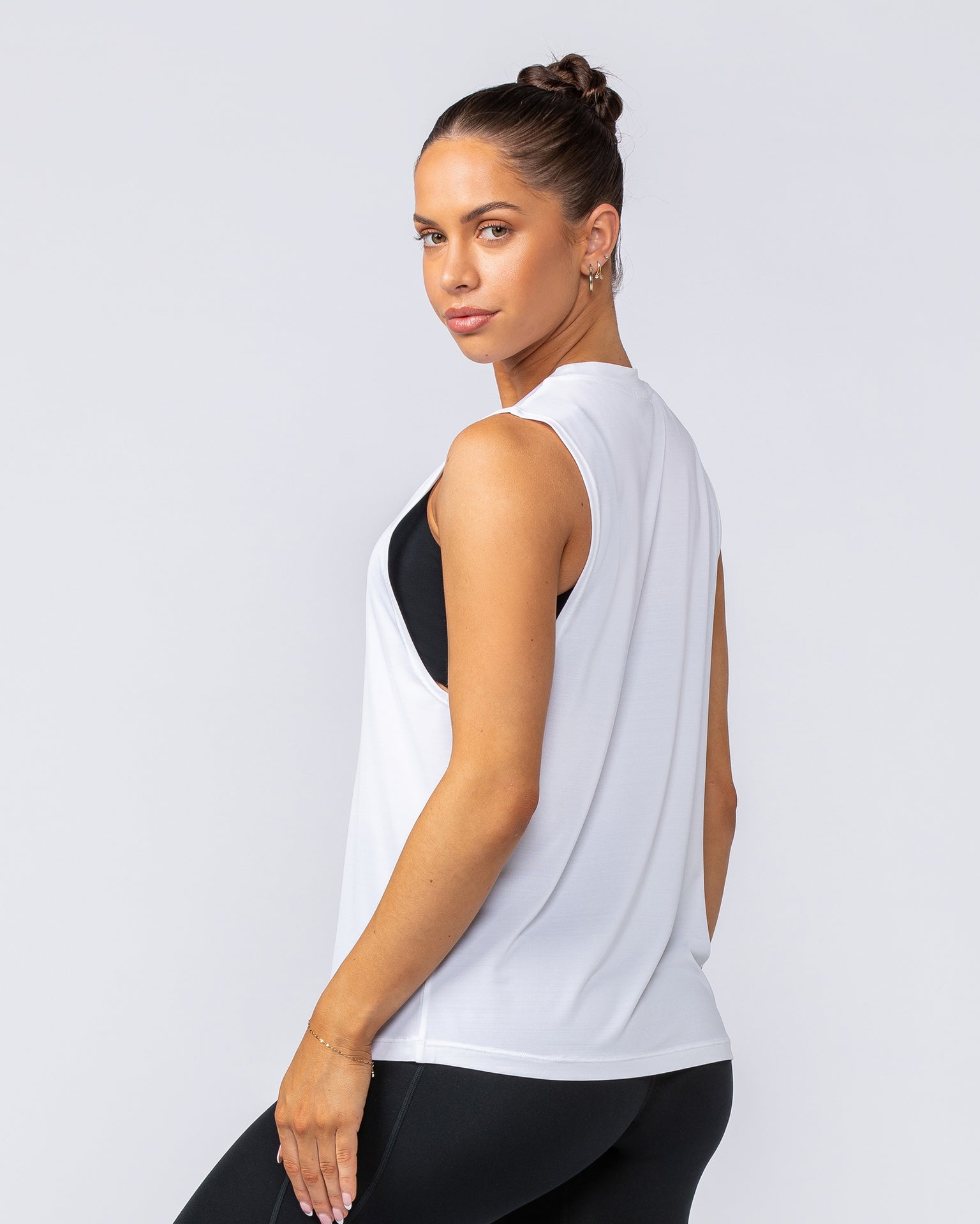 Active Drop Arm Training Tank - White-Singlets & Tanks-XXS-112406WHT-XXS-MNAPPRL32875-4-Muscle Nation