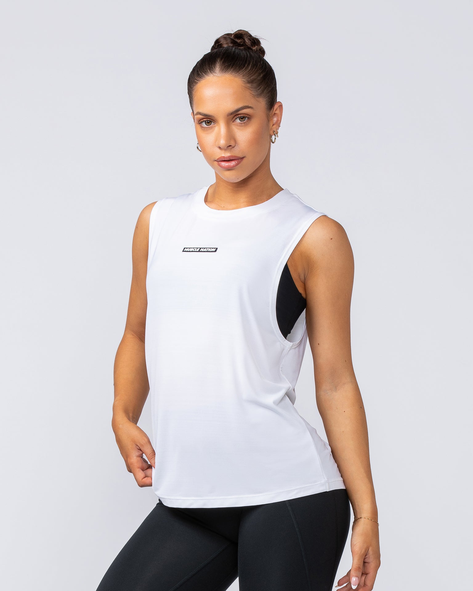 Active Drop Arm Training Tank - White-Singlets & Tanks-XXS-112406WHT-XXS-MNAPPRL32875-3-Muscle Nation