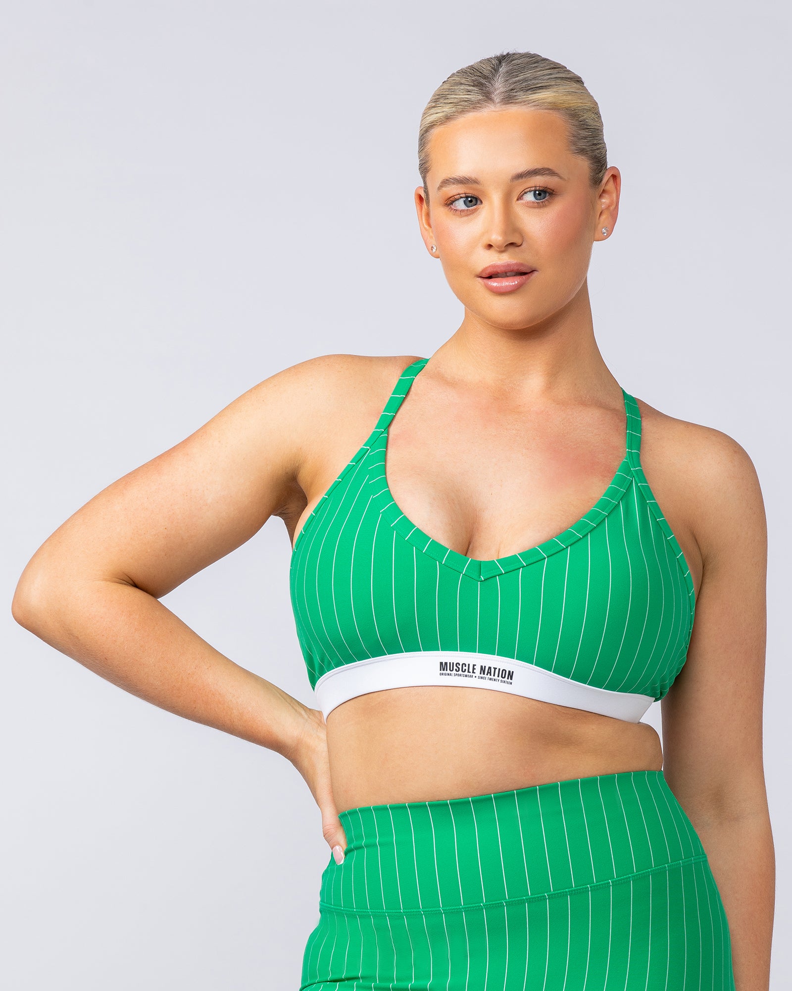 All Star Bra - Clover Stripe-Sports Bras-XXS-112450CLOSTRP-XXS-MNAPPRL33622-2-Muscle Nation