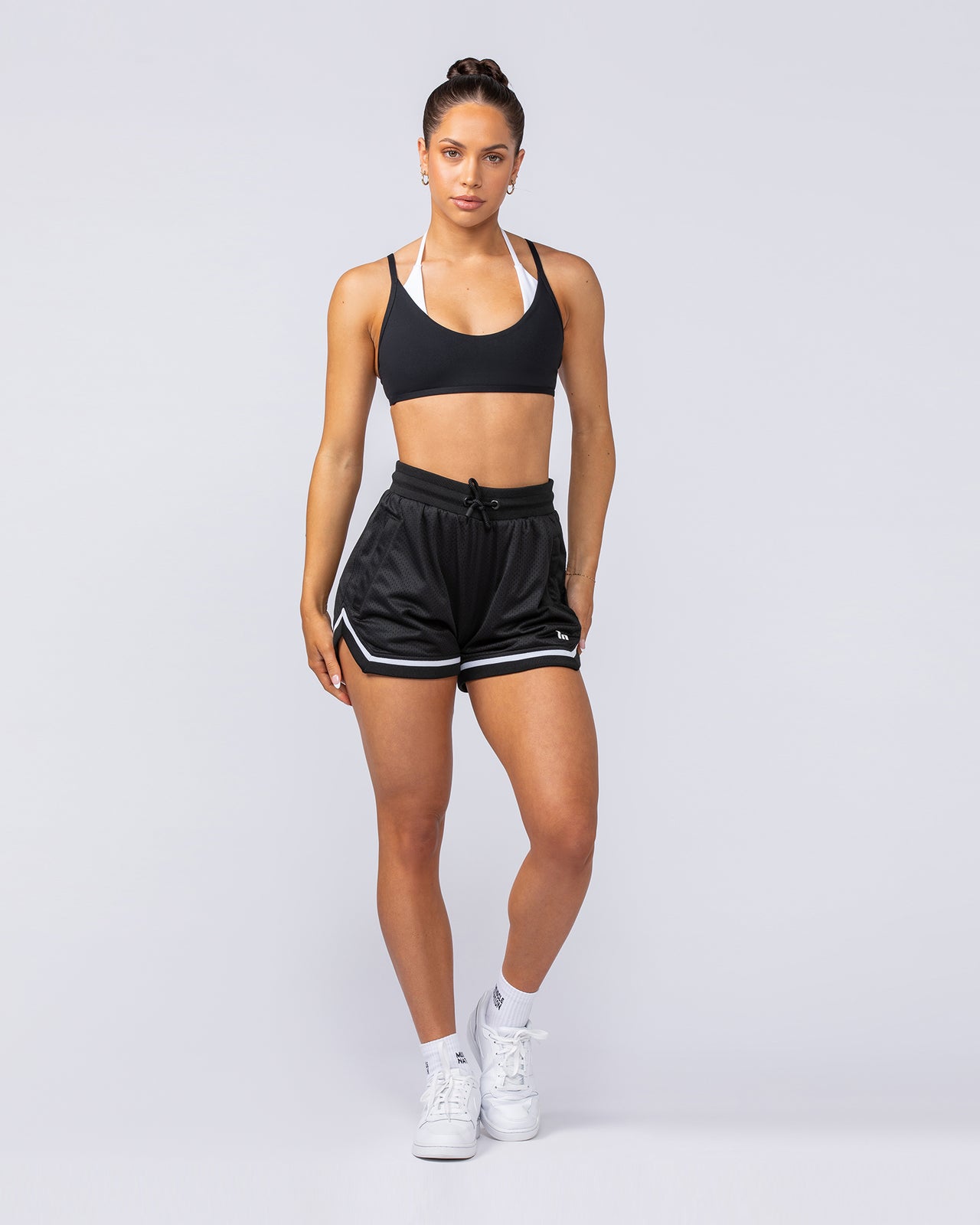 Womens 3" Basketball Shorts - Black-Shorts-XXS-092308BLK-XXS-MNAPPRL26483-6-Muscle Nation