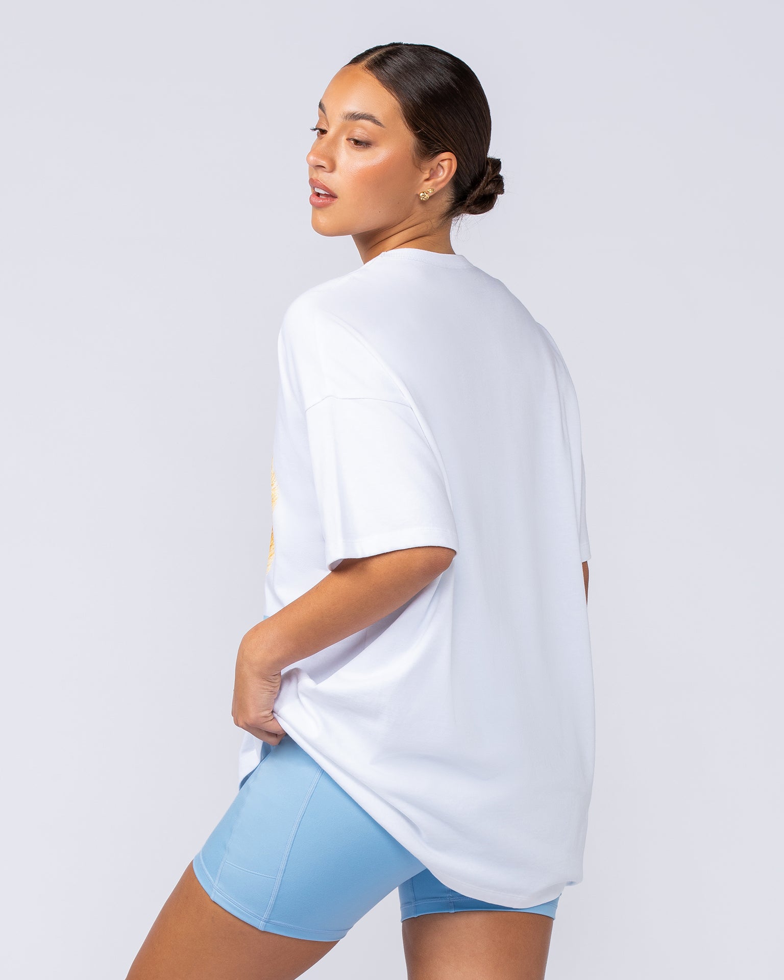 P Power Oversized Tee - White-T-Shirts-XXS-112456WHT-XXS-MNAPPRL34667-4-Muscle Nation