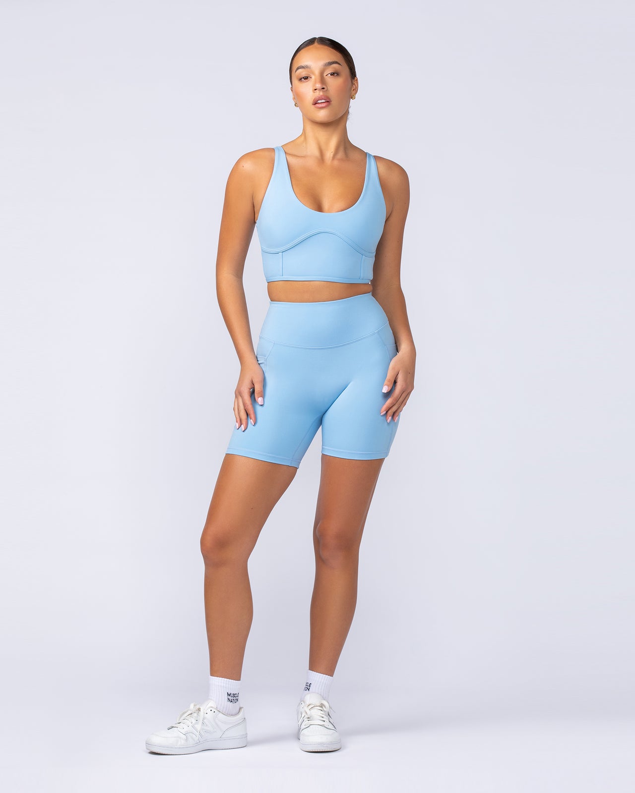 Limitless Longline Bra - Pacific Blue-Sports Bras-XXS-112401PACBLU-XXS-MNAPPRL32794-6-Muscle Nation