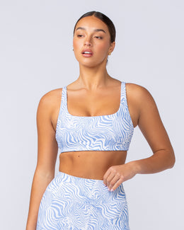 Fundamental Zebra Rib Bra - Pacific Blue Zebra-Sports Bras-XXS-112418PACBLZEB-XXS-MNAPPRL33163-1-Muscle Nation