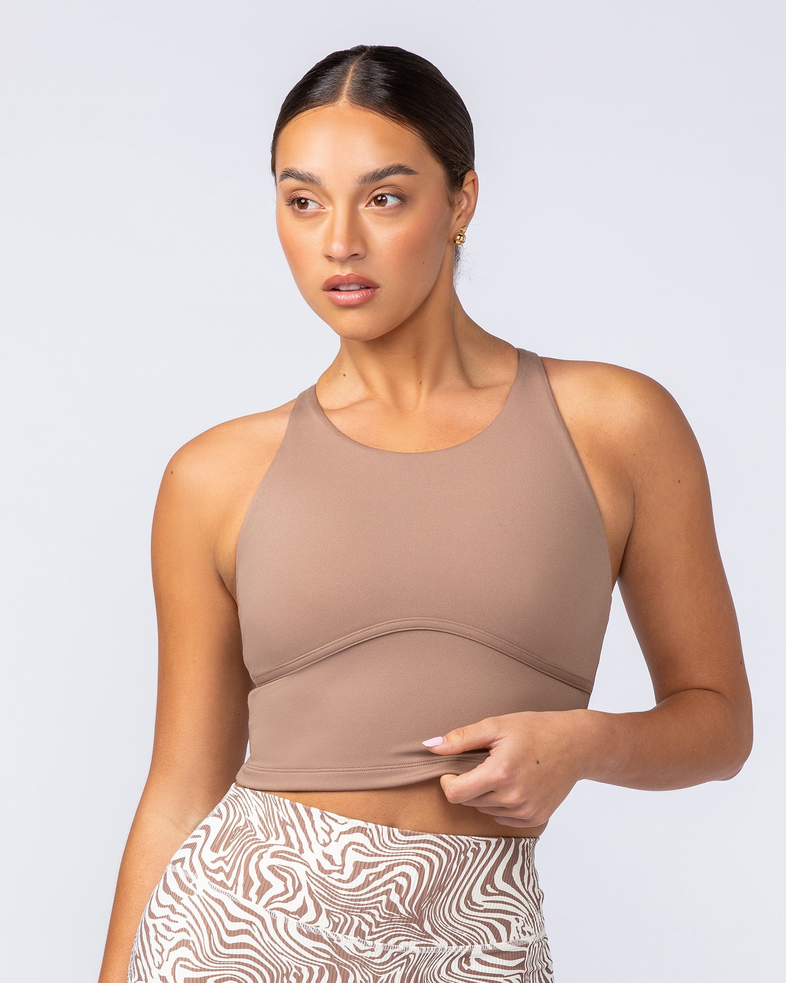 Limitless Cropped Active Tank - Cinnamon-Singlets & Tanks-XXS-112412CINN-XXS-MNAPPRL33019-6-Muscle Nation