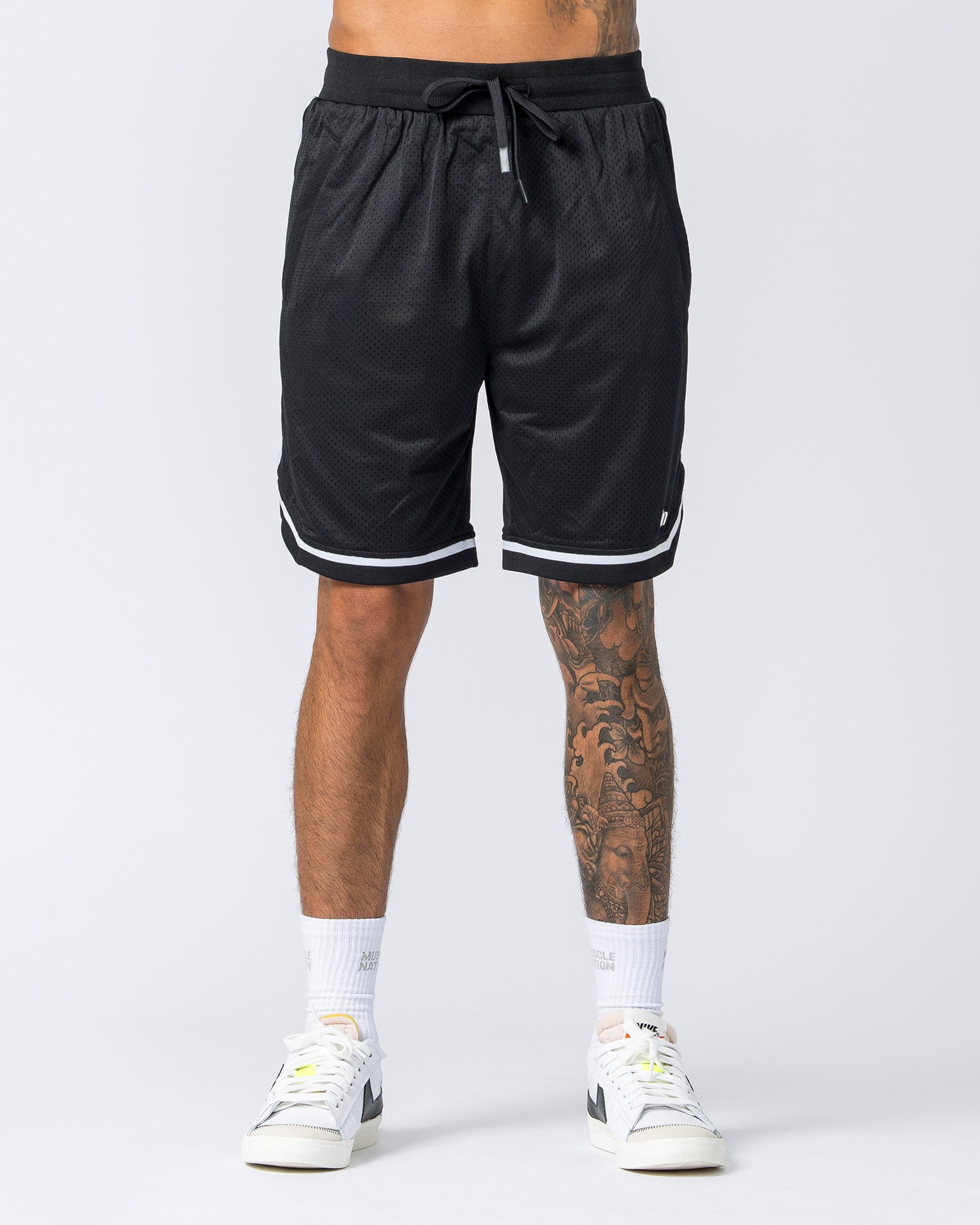 Mens 8" Basketball Shorts - Black-Shorts-S-112130BLK-S-MNAPPRL12577-2-Muscle Nation