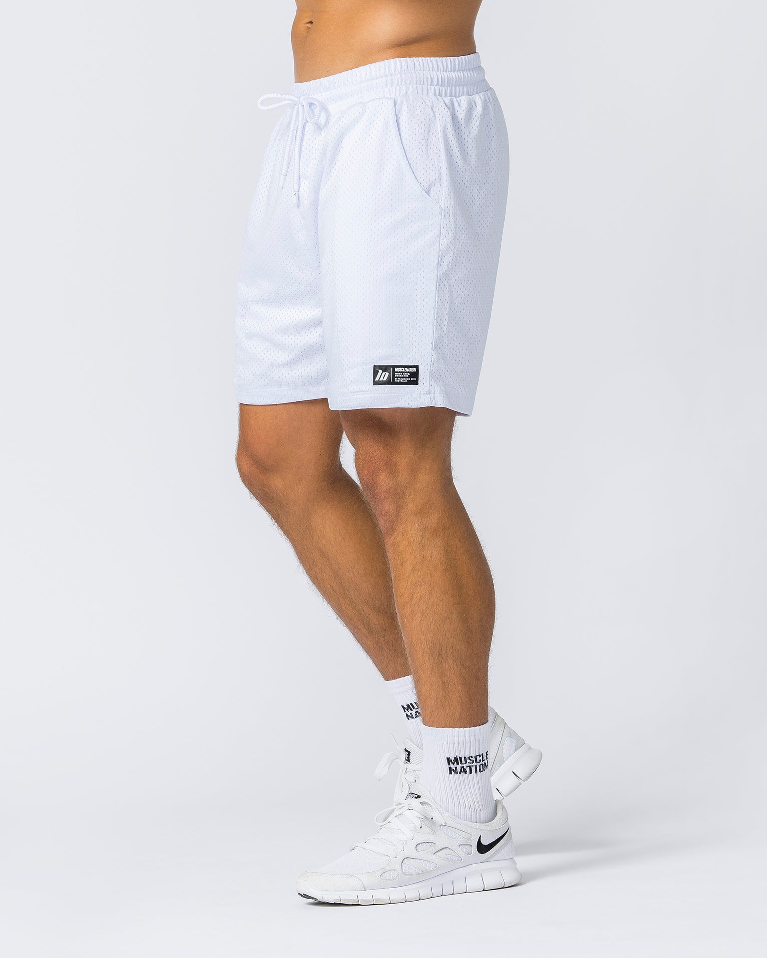 Lay Up 5" Shorts - White-Shorts-S-022304WHT-S-MNAPPRL21273-3-Muscle Nation