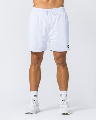 Lay Up 5" Shorts - White-Shorts-S-022304WHT-S-MNAPPRL21273-2-Muscle Nation