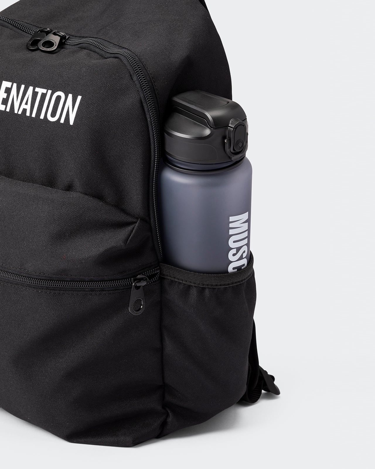 Muscle Nation Backpack - Black-Accessories-Black-ACC1124177BLK-ONE-MNAPPRL32734-2-Muscle Nation