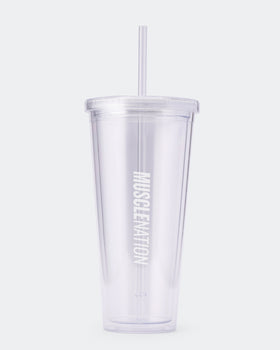 650ml Straw Cup - Clear-Accessories-one-ACC1124185CLR-one-MNAPPRL34576-1-Muscle Nation