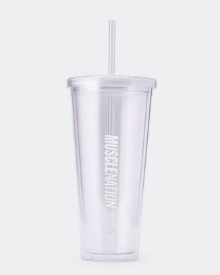650ml Straw Cup - Clear-Accessories-one-ACC1124185CLR-one-MNAPPRL34576-1-Muscle Nation