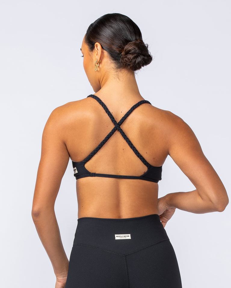 Breeze Rib Bralette - Black-Bralettes-XXS-112489BLK-XXS-MNAPPRL33874-5-Muscle Nation
