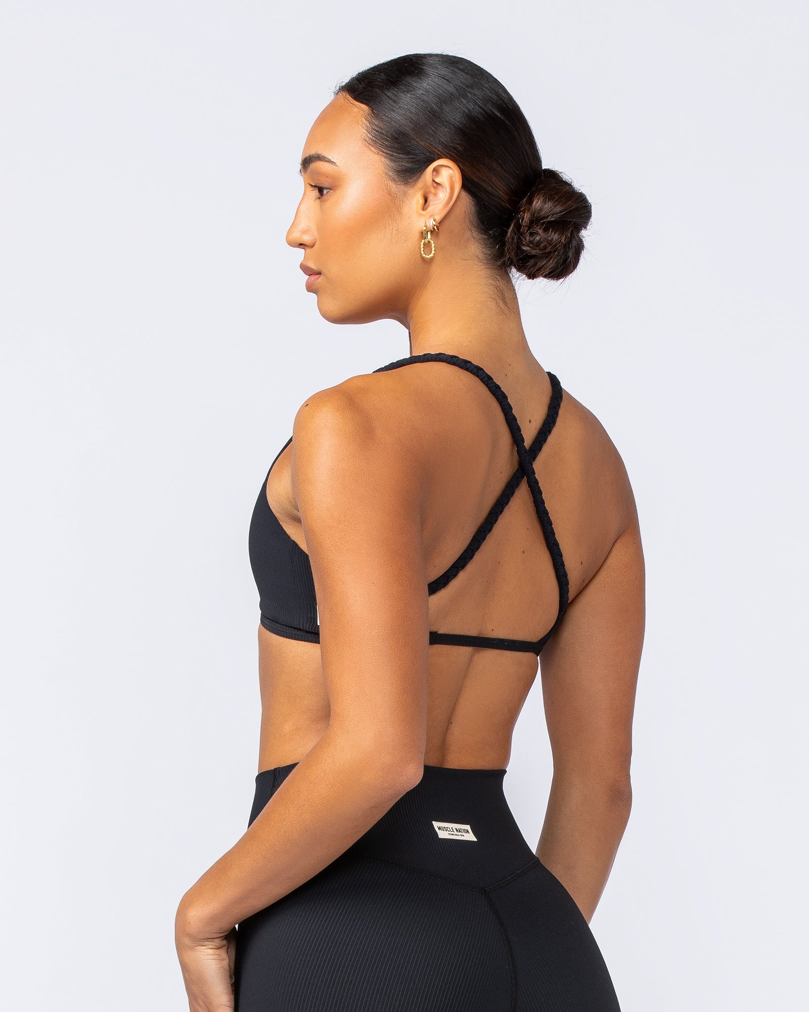 Breeze Rib Bralette - Black-Bralettes-XXS-112489BLK-XXS-MNAPPRL33874-4-Muscle Nation