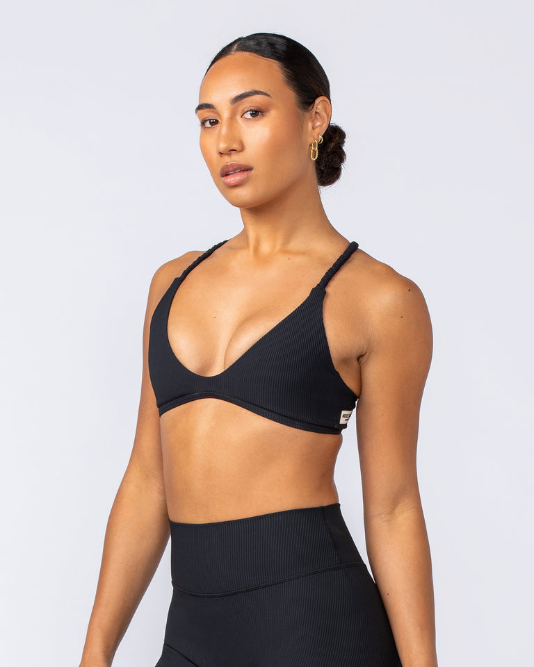 Breeze Rib Bralette - Black-Bralettes-XXS-112489BLK-XXS-MNAPPRL33874-3-Muscle Nation