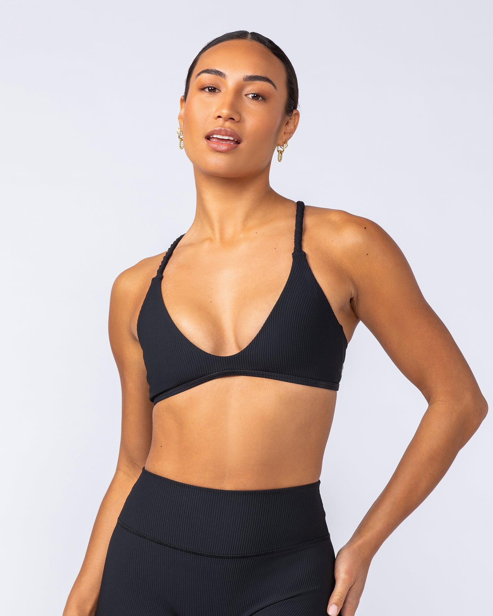 Breeze Rib Bralette - Black-Bralettes-XXS-112489BLK-XXS-MNAPPRL33874-2-Muscle Nation