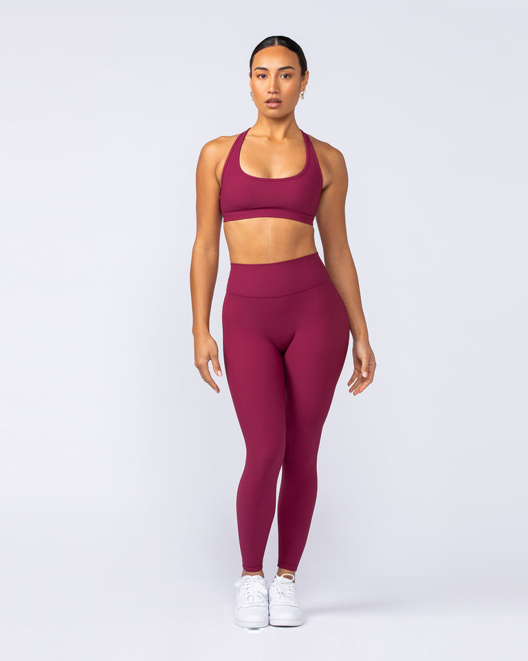 Zero Rise Rib Ankle Length Leggings - Rose Bud-Leggings-XXS-112498ROSBUD-XXS-MNAPPRL34108-6-Muscle Nation