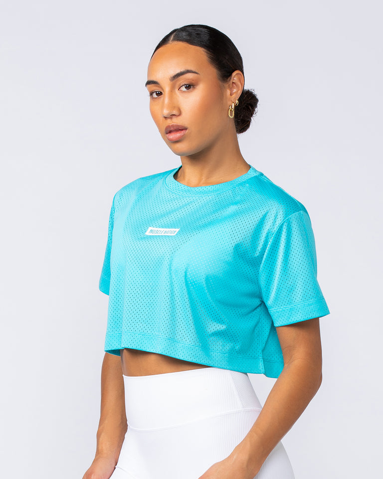 Swift Cropped Training Tee - Capri Blue-T-Shirts-XXS-112449CAPBLU-XXS-MNAPPRL33595-3-Muscle Nation
