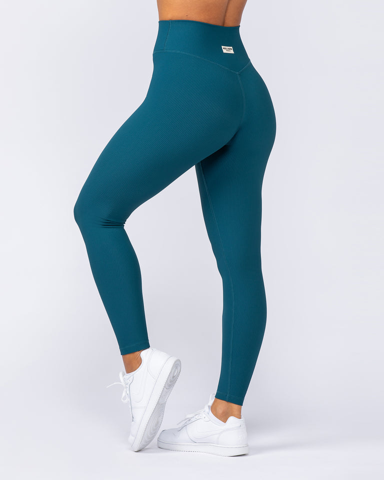 Zero Rise Rib Ankle Length Leggings - Dark Marine-Leggings-XXS-112498DRKMRN-XXS-MNAPPRL34090-5-Muscle Nation
