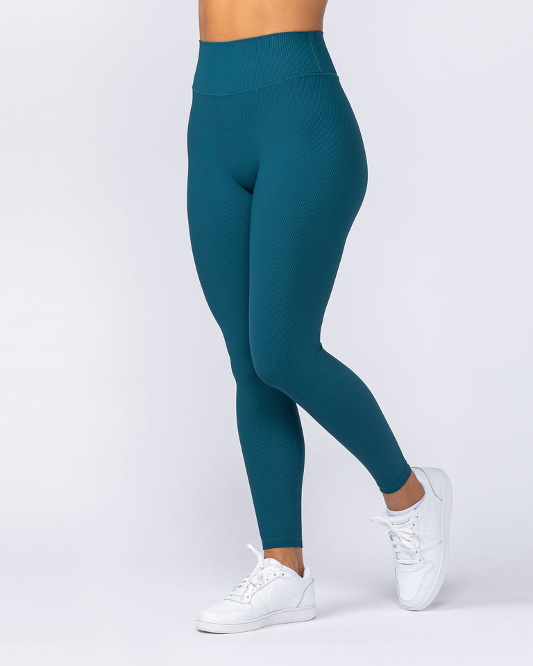Zero Rise Rib Ankle Length Leggings - Dark Marine-Leggings-XXS-112498DRKMRN-XXS-MNAPPRL34090-4-Muscle Nation