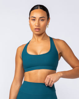 Drew Rib Bra Dark Marine - Muscle Nation women's sports bra