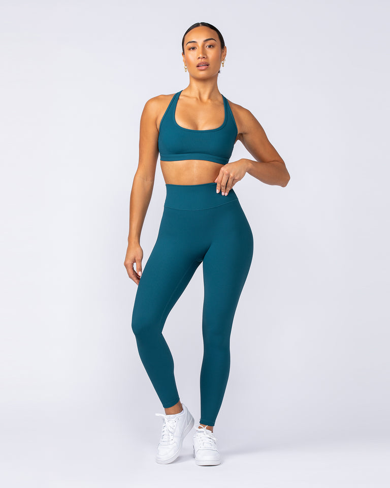 Zero Rise Rib Ankle Length Leggings - Dark Marine-Leggings-XXS-112498DRKMRN-XXS-MNAPPRL34090-7-Muscle Nation