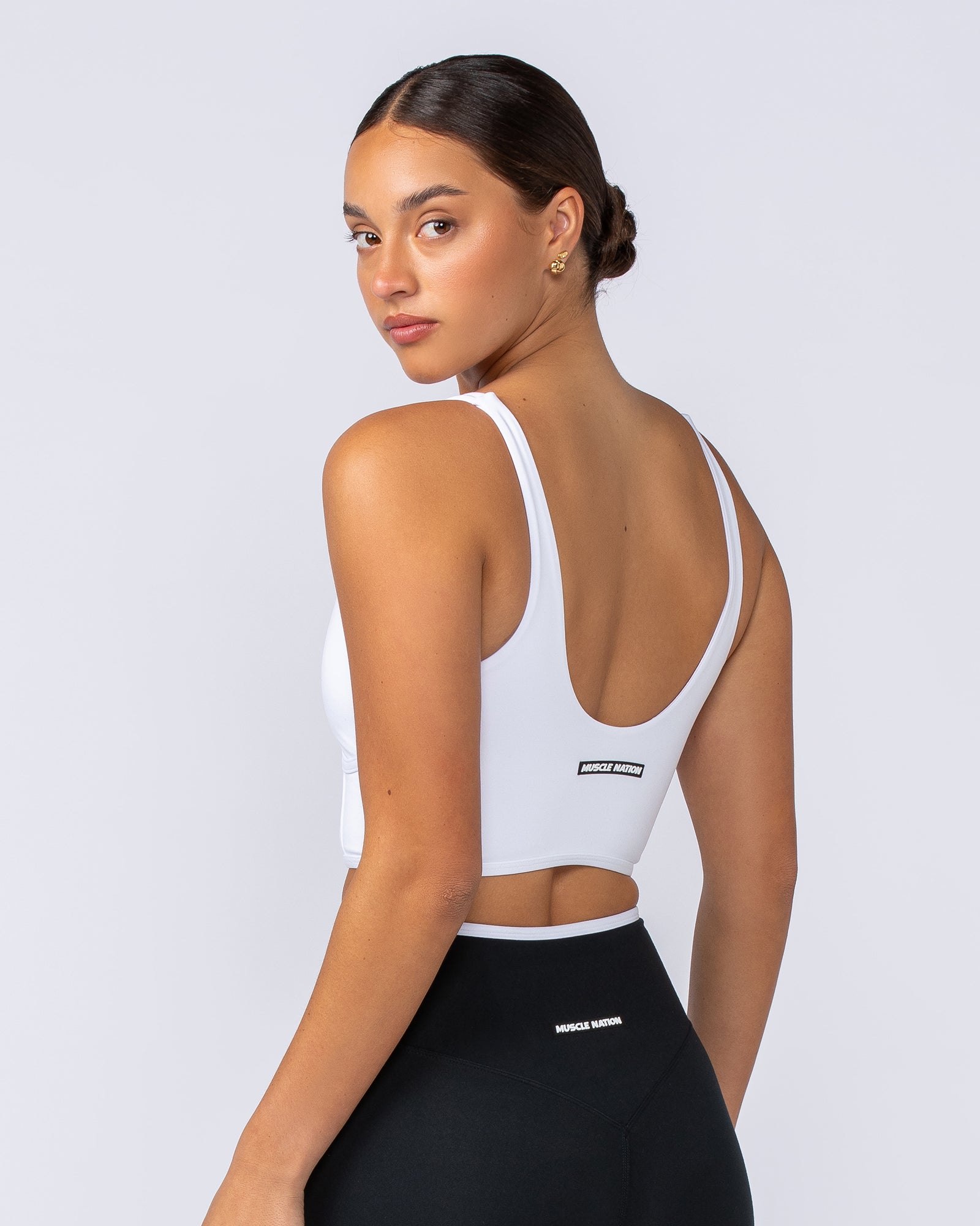 Limitless Longline Bra - White-Sports Bras-XXS-112401WHT-XXS-MNAPPRL32758-3-Muscle Nation