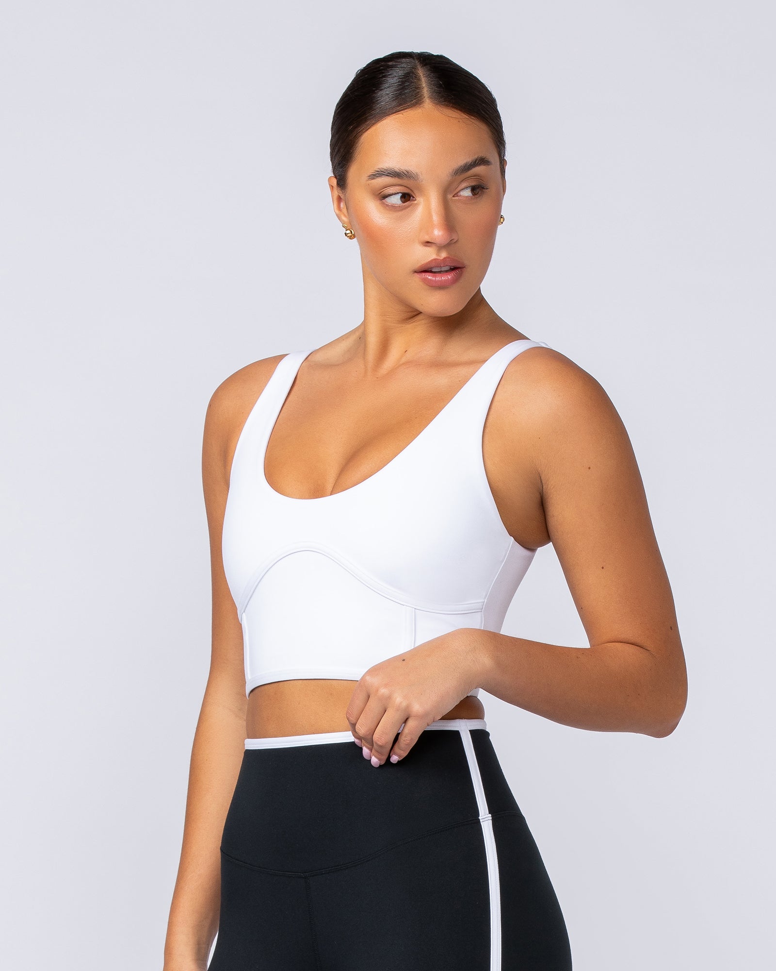 Limitless Longline Bra - White-Sports Bras-XXS-112401WHT-XXS-MNAPPRL32758-2-Muscle Nation