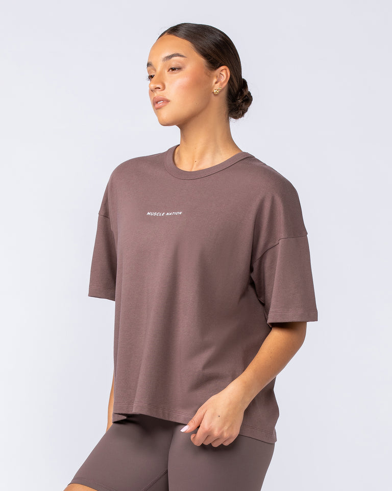 Boxy Fit Tee - Umber-T-Shirts-XXS-1124115UMBR-XXS-MNAPPRL34441-2-Muscle Nation