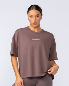 Boxy Fit Tee - Umber-T-Shirts-XXS-1124115UMBR-XXS-MNAPPRL34441-1-Muscle Nation