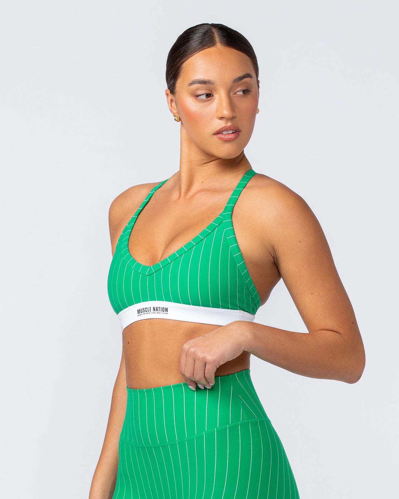 All Star Bra - Clover Stripe-Sports Bras-XXS-112450CLOSTRP-XXS-MNAPPRL33622-3-Muscle Nation