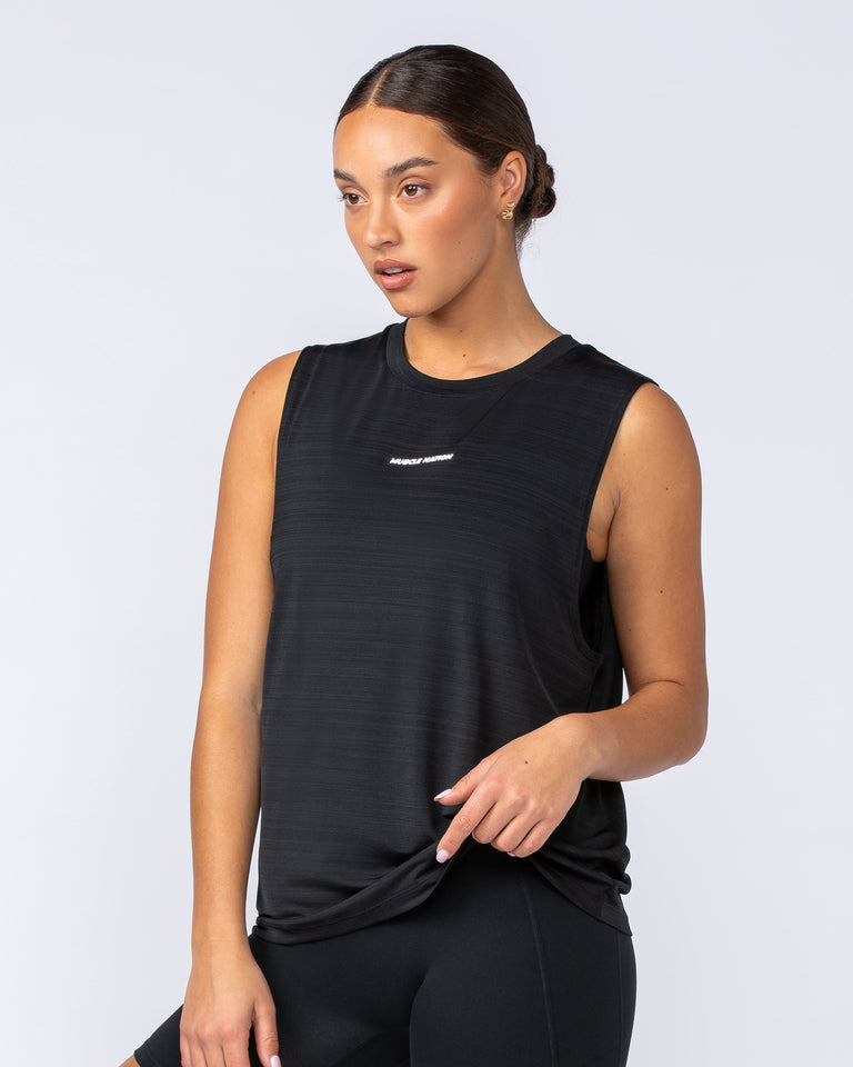 Active Drop Arm Training Tank - Black-Singlets & Tanks-XXS-112406BLK-XXS-MNAPPRL32866-2-Muscle Nation