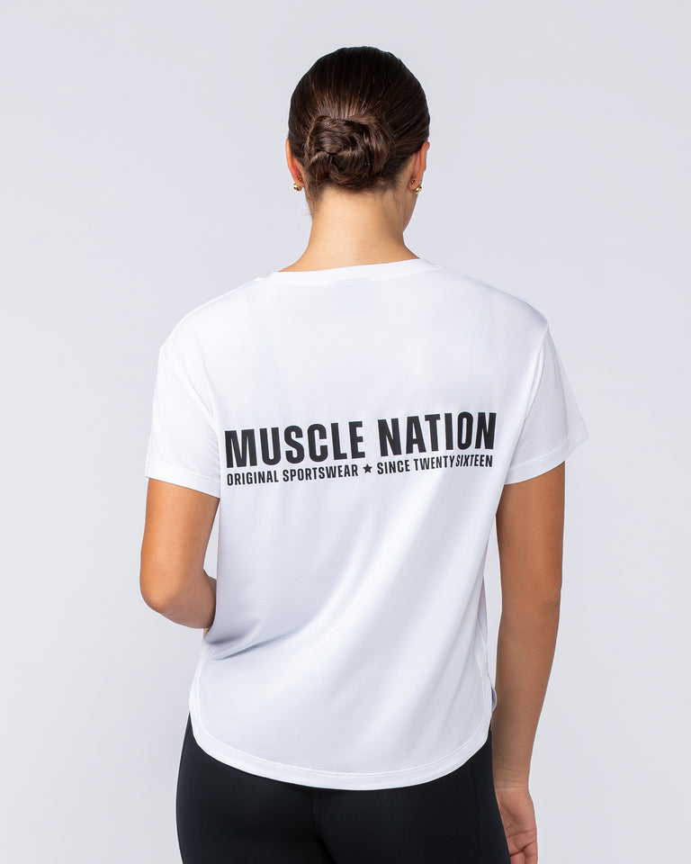 Ignite Training Tee - White (Original Logo)-T-Shirts-XXS-1124215WHTOG-XXS-MNAPPRL34531-5-Muscle Nation