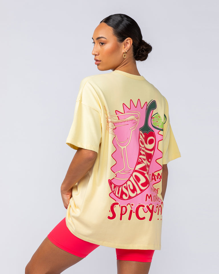 Spicy Oversized Tee - Panna Cotta-T-Shirts-XXS-1124204PANCOT-XXS-MNAPPRL34838-2-Muscle Nation