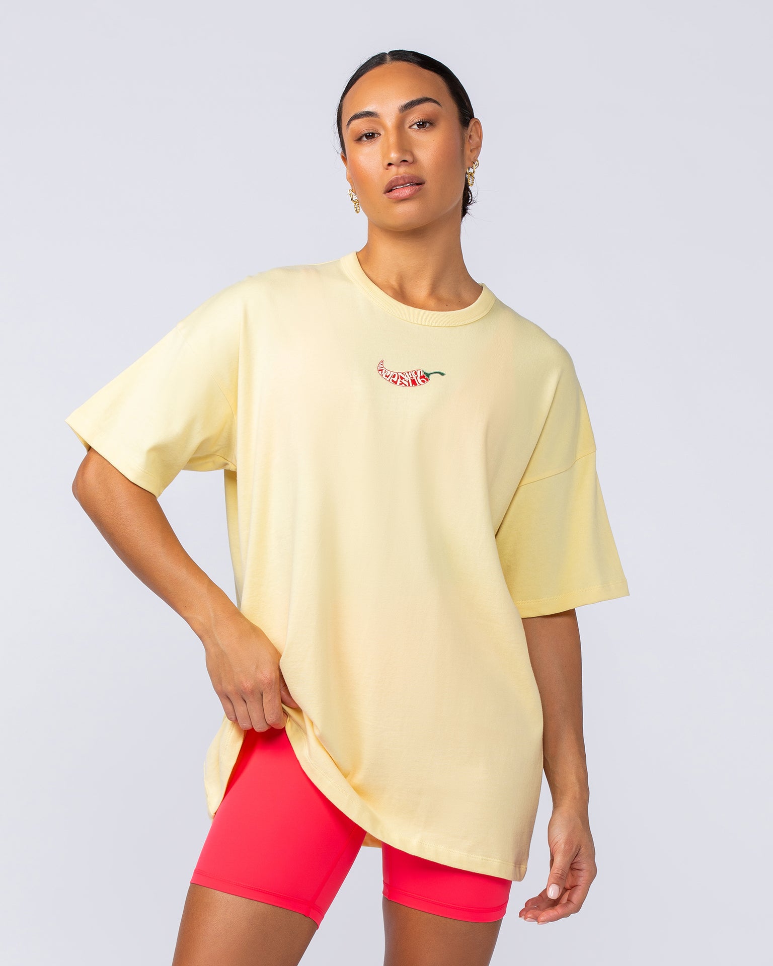 Spicy Oversized Tee - Panna Cotta-T-Shirts-XXS-1124204PANCOT-XXS-MNAPPRL34838-3-Muscle Nation
