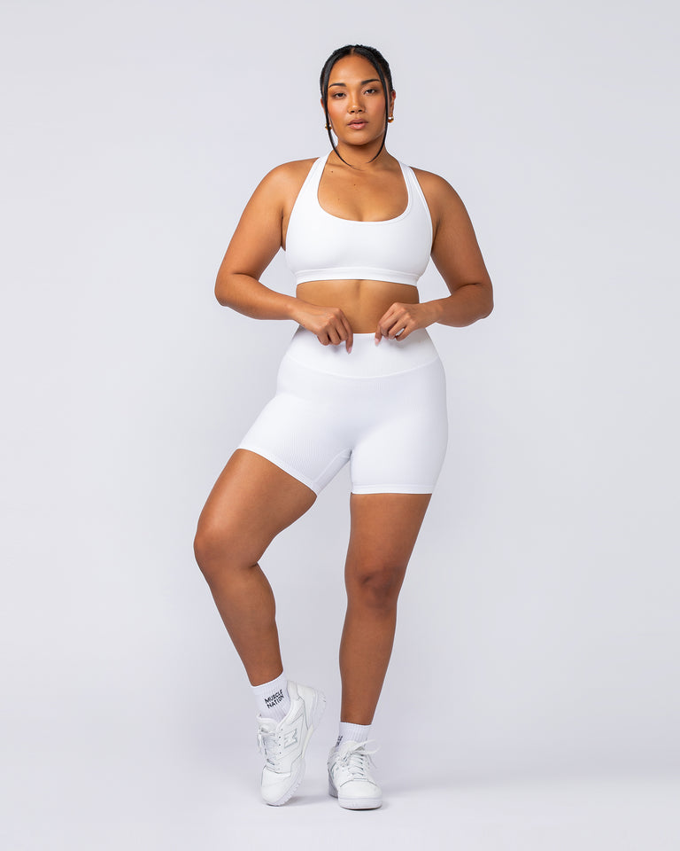 Drew Rib Bra - White-Sports Bras-XXS-112499WHT-XXS-MNAPPRL34045-6-Muscle Nation
