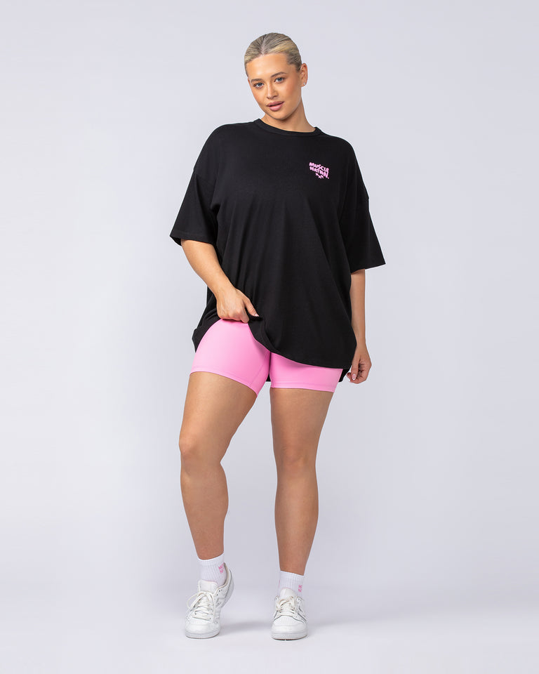 Womens Biggest Fan Oversized Tee - Black-T-Shirts-XXS-112451BLK-XXS-MNAPPRL34649-7-Muscle Nation