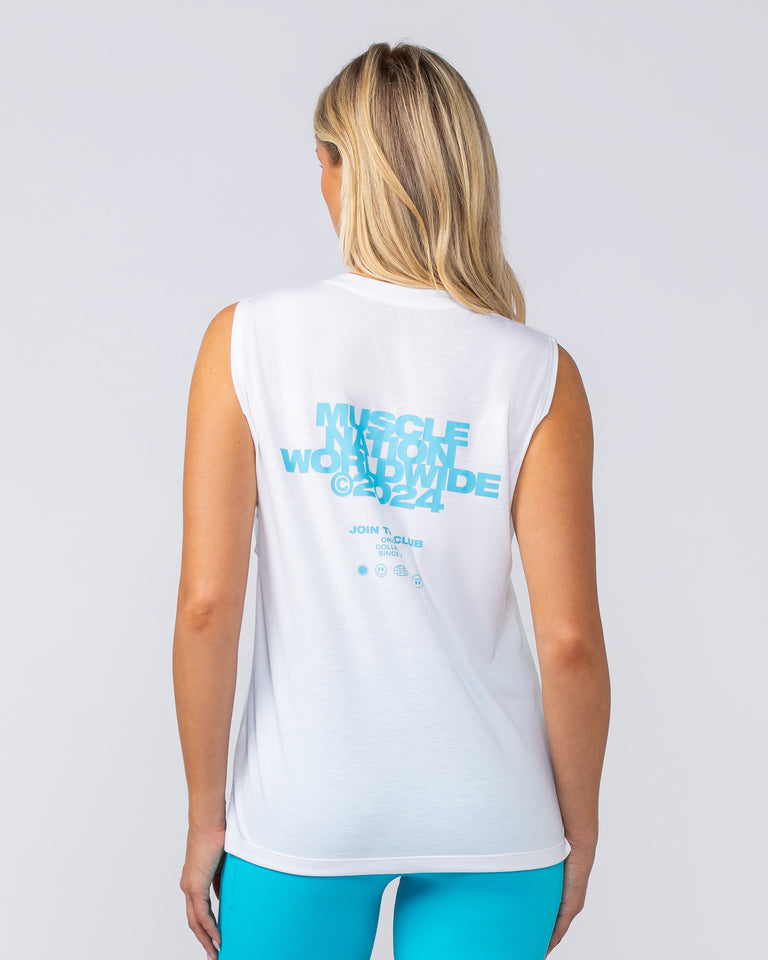 Global Drop Arm Tank - White-Singlets & Tanks-XXS-112447WHT-XXS-MNAPPRL33523-4-Muscle Nation