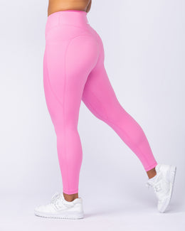 Booty Shaper Pocket Ankle Length Leggings - Hollywood Pink-Leggings-XXS-112405HWPNK-XXS-MNAPPRL32848-1-Muscle Nation