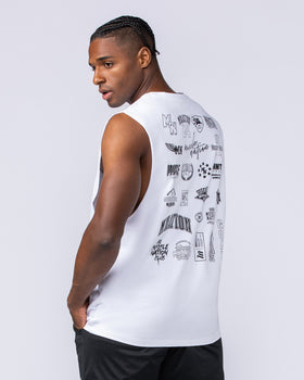 Arena Muscle Tank - White-Singlets & Tanks-S-112470WHT-S-MNAPPRL34940-1-Muscle Nation