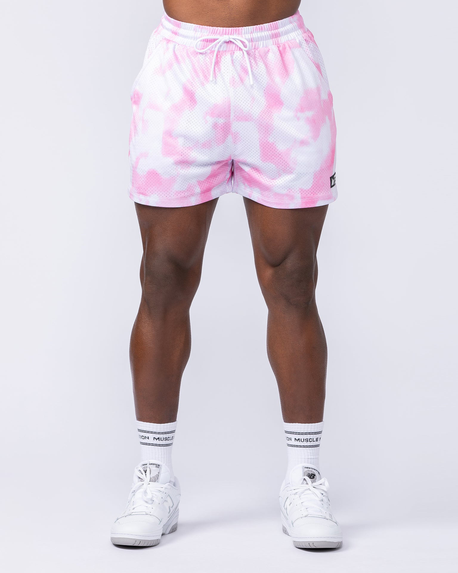 Lay Up 3.5" Shorts - Pink Skies Print-Shorts-S-112462PNKSKIPT-S-MNAPPRL35410-2-Muscle Nation