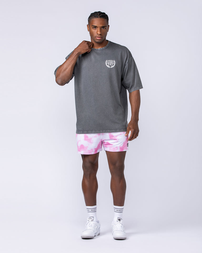 Lay Up 3.5" Shorts - Pink Skies Print-Shorts-S-112462PNKSKIPT-S-MNAPPRL35410-6-Muscle Nation