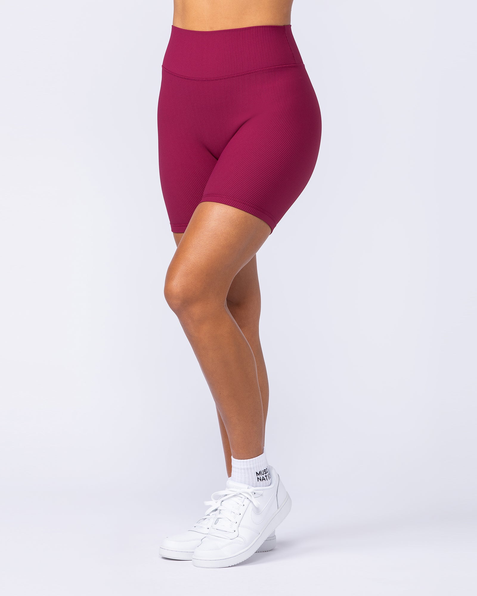 Zero Rise Rib Bike Shorts - Rose Bud-Shorts-XXS-112491ROSBUD-XXS-MNAPPRL34000-1-Muscle Nation