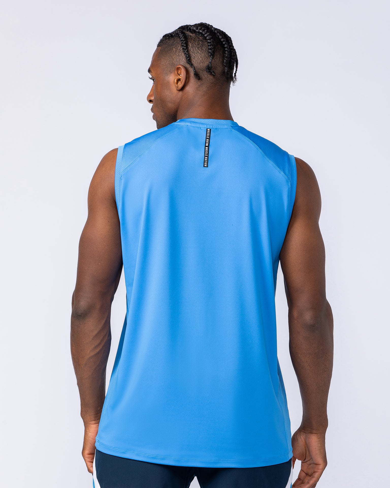 Ventilation Tank - Azure Blue-Singlets & Tanks-S-1124128AZRBLU-S-MNAPPRL35045-5-Muscle Nation