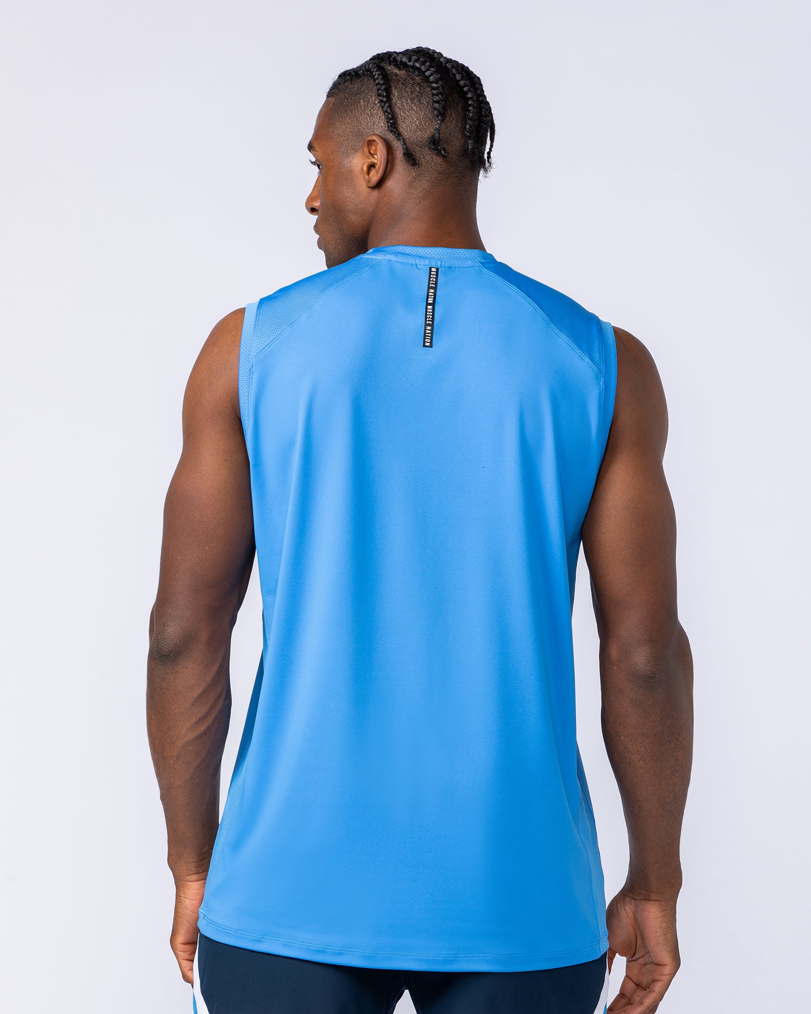 Ventilation Tank - Azure Blue-Singlets & Tanks-S-1124128AZRBLU-S-MNAPPRL35045-5-Muscle Nation