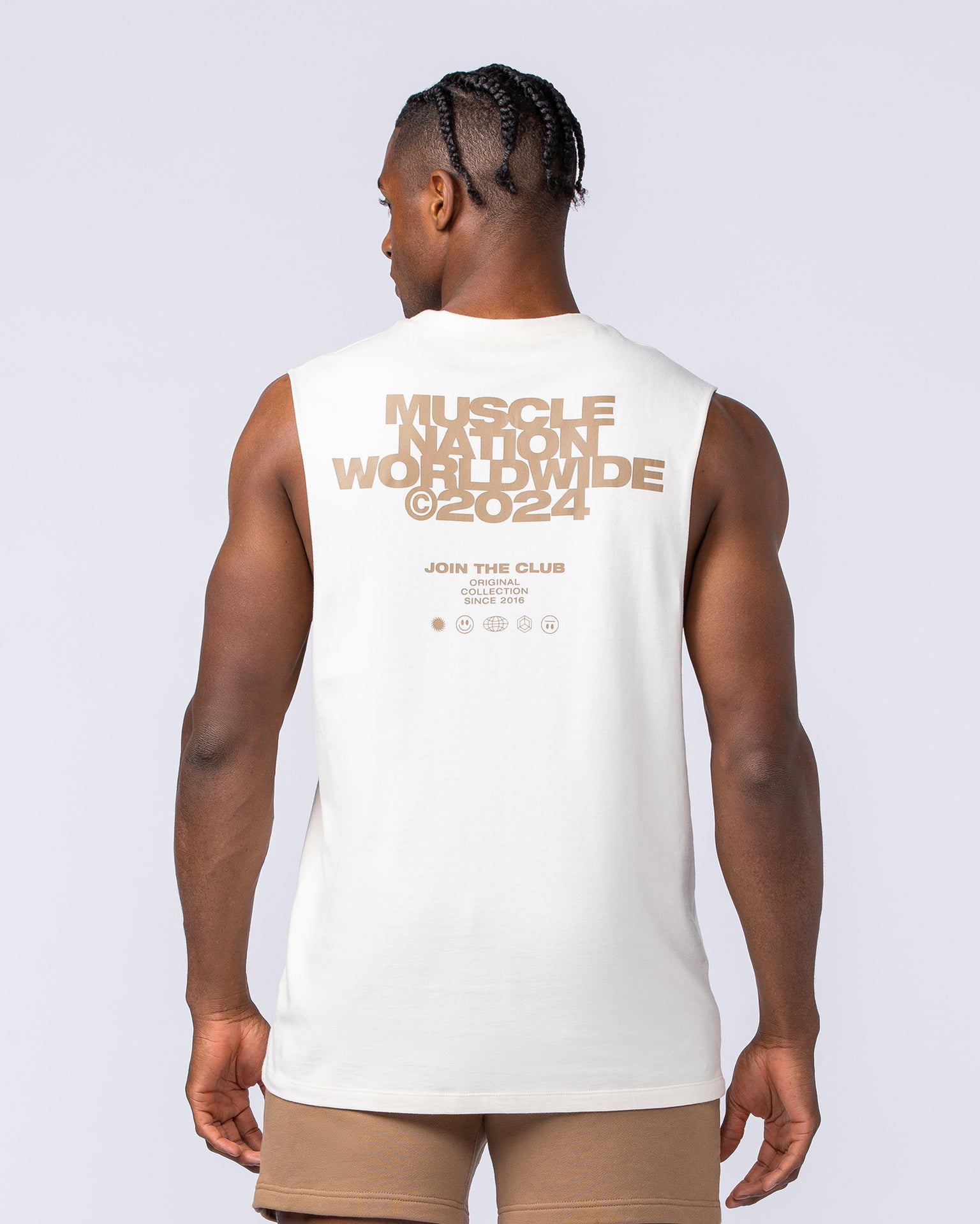 Global Training Tank - Travertine-Singlets & Tanks-S-112432TRAV-S-MNAPPRL34905-5-Muscle Nation
