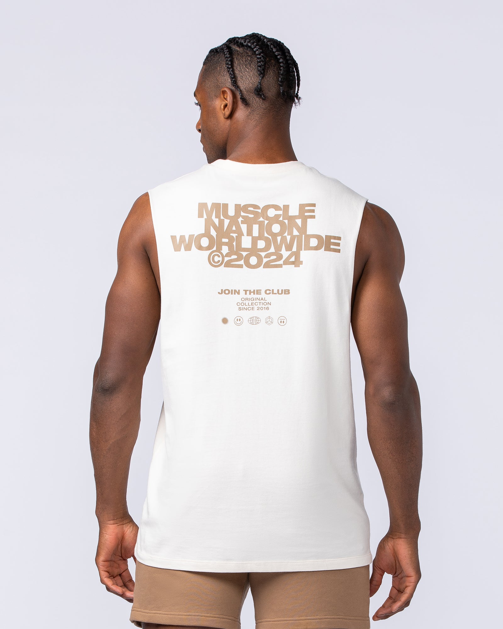 Global Training Tank - Travertine-Singlets & Tanks-S-112432TRAV-S-MNAPPRL34905-5-Muscle Nation