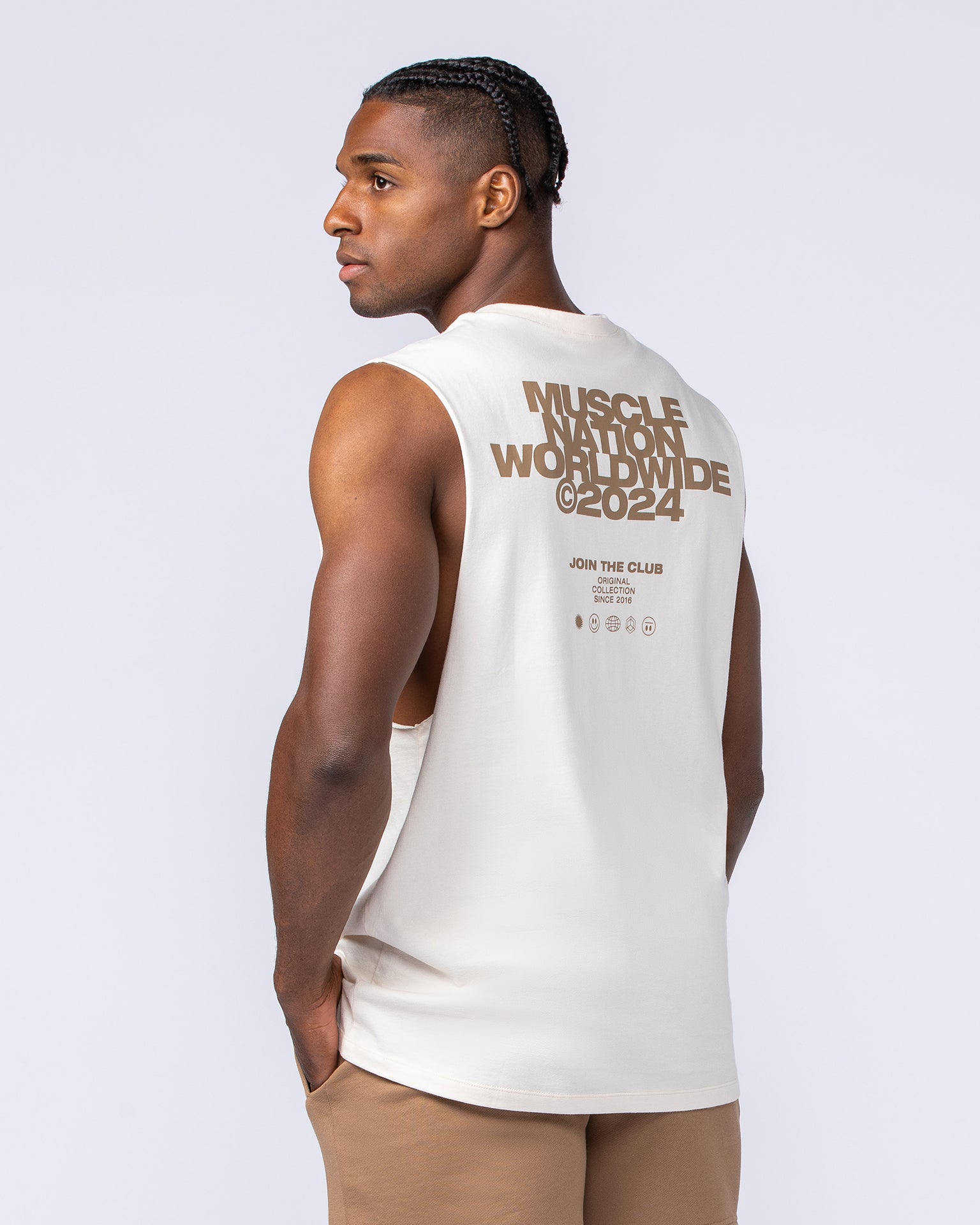 Global Training Tank - Travertine-Singlets & Tanks-S-112432TRAV-S-MNAPPRL34905-4-Muscle Nation