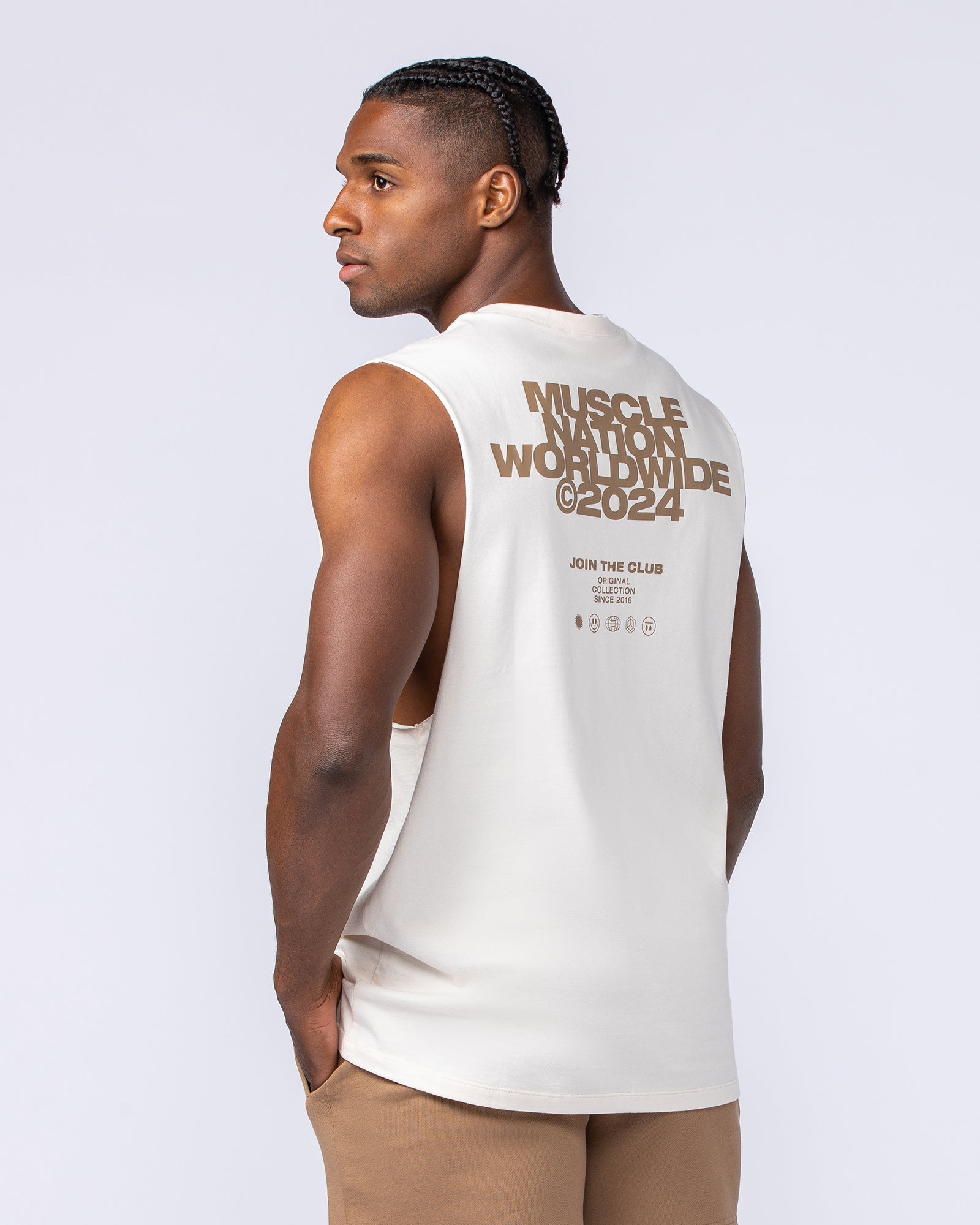 Global Training Tank - Travertine-Singlets & Tanks-S-112432TRAV-S-MNAPPRL34905-4-Muscle Nation