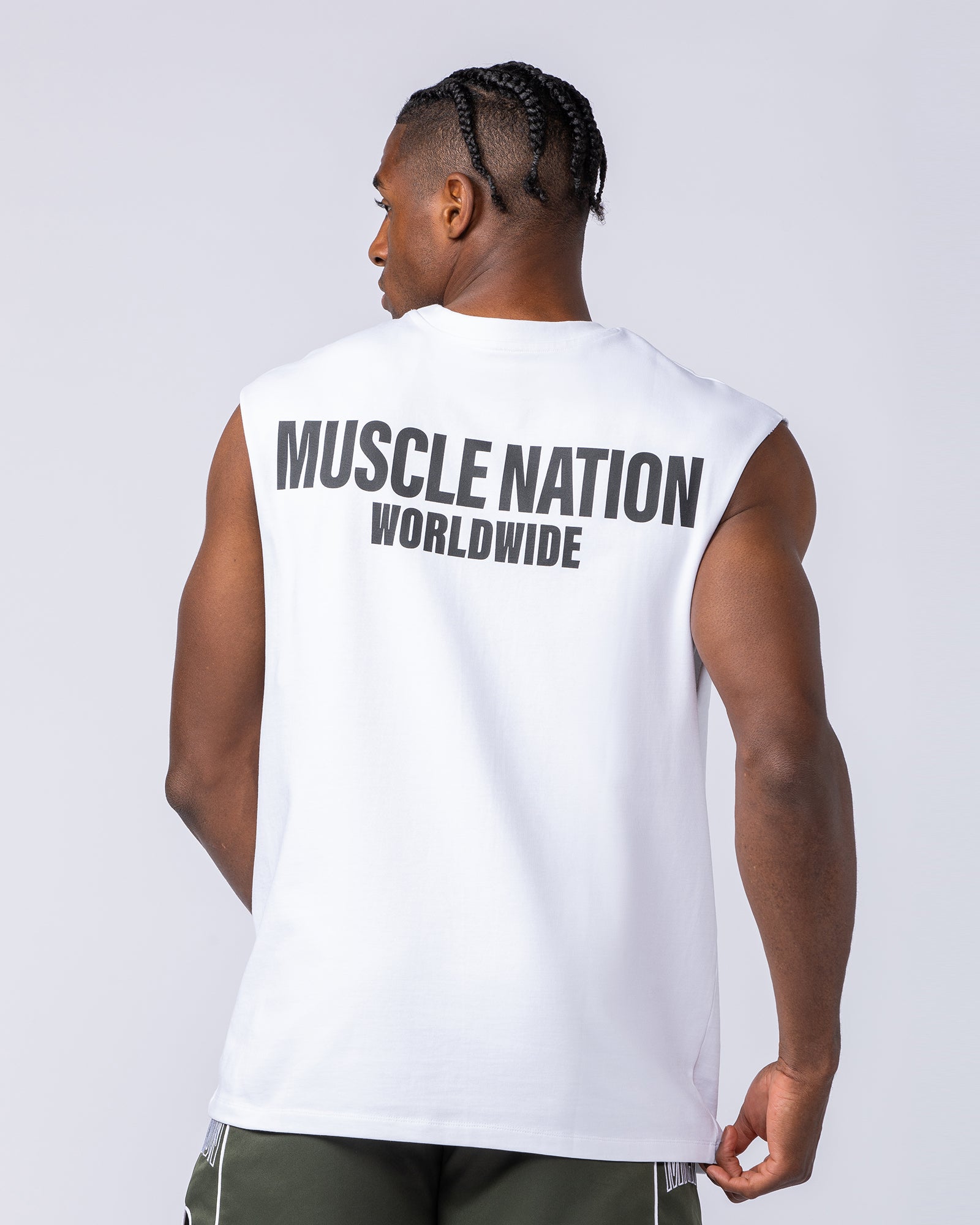Worldwide Muscle Tank - White-Singlets & Tanks-S-082441WHT-S-MNAPPRL34863-4-Muscle Nation