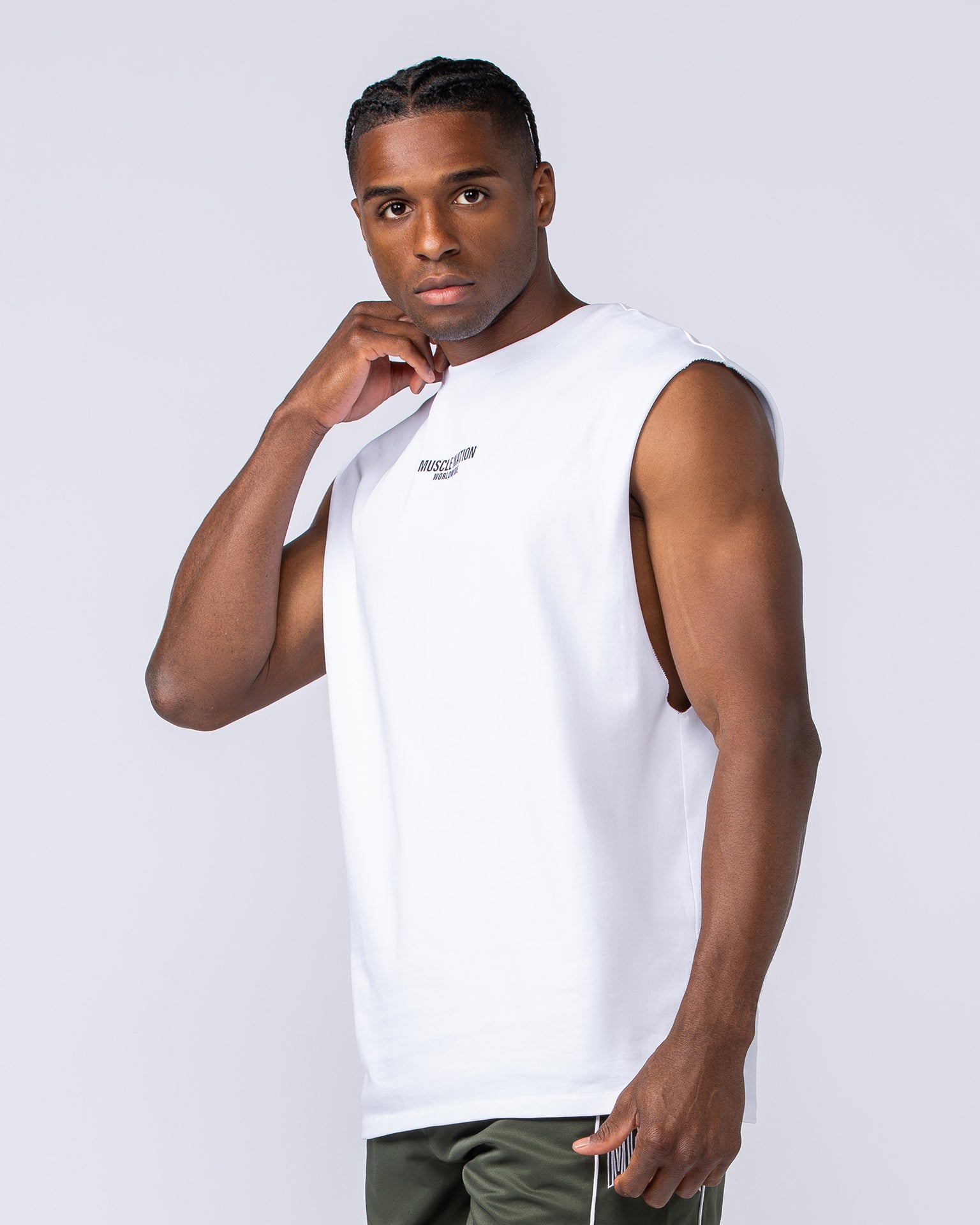 Worldwide Muscle Tank - White-Singlets & Tanks-S-082441WHT-S-MNAPPRL34863-2-Muscle Nation