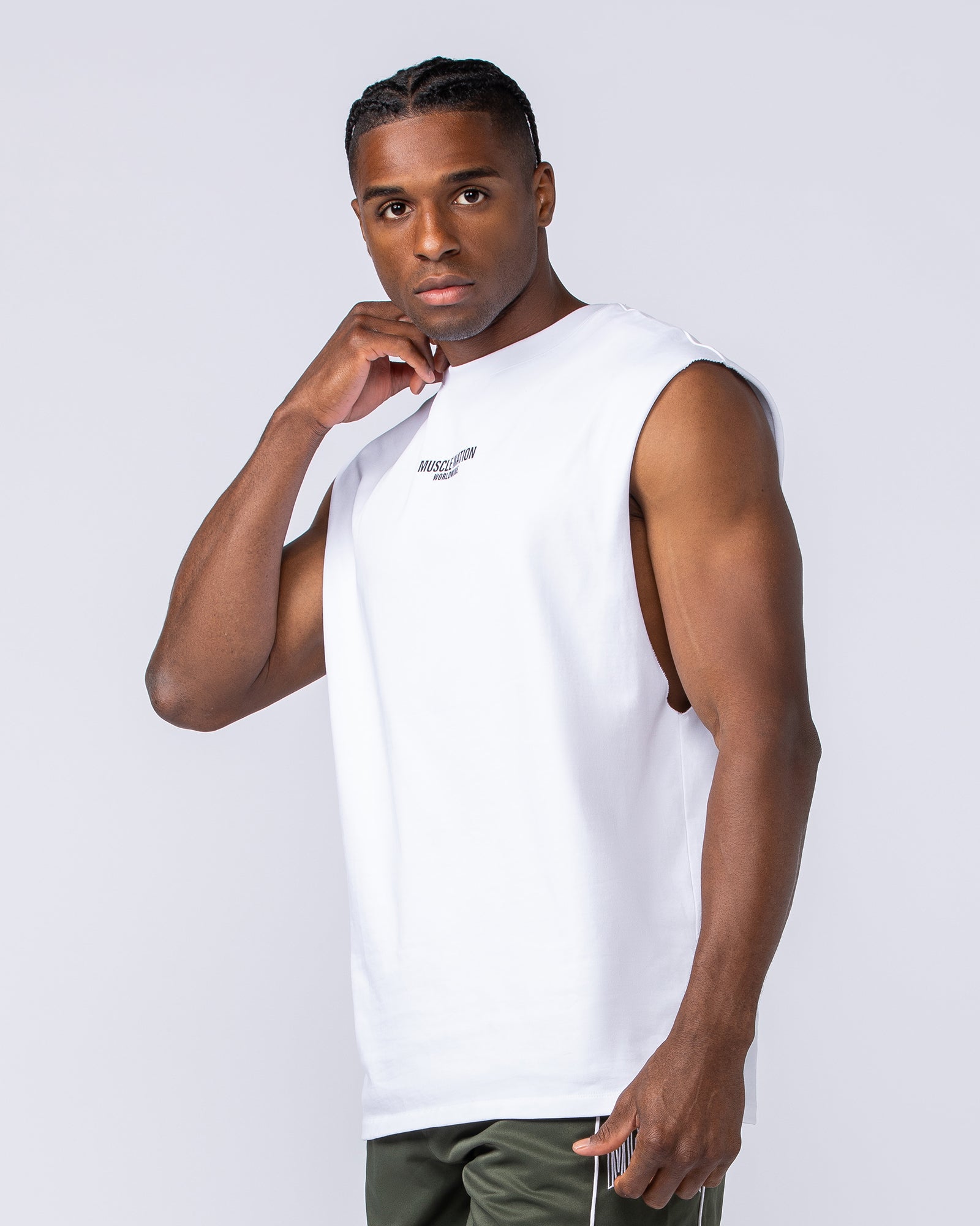 Worldwide Muscle Tank - White-Singlets & Tanks-S-082441WHT-S-MNAPPRL34863-3-Muscle Nation